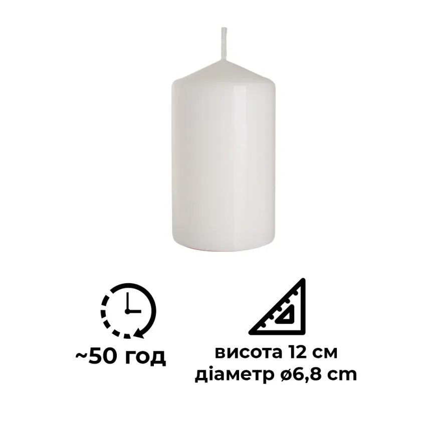 Свічка циліндрична Bispol Біла (sw70/120-090)