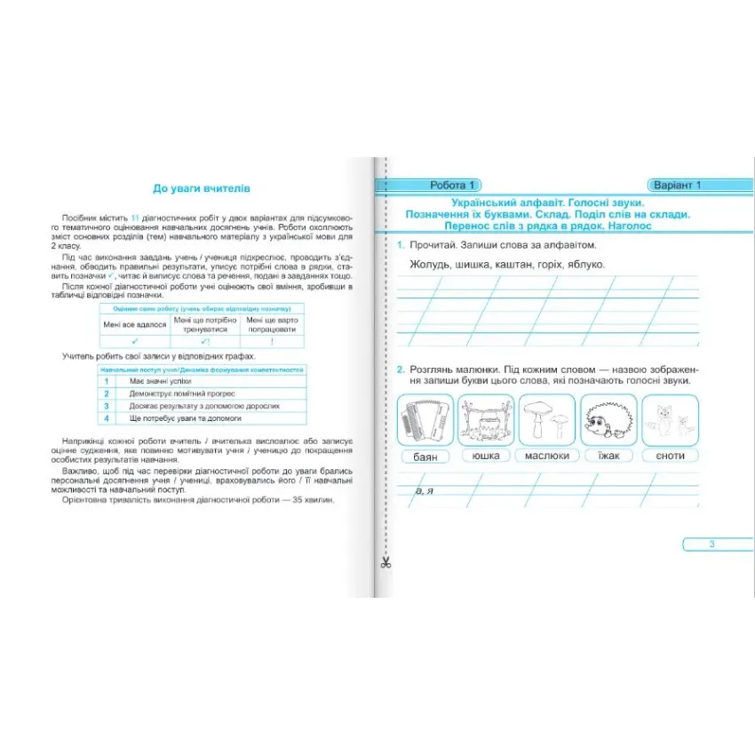 Українська мова та читання. Діагностичні роботи. 2 клас (до підручника Г. Сапун та інші)