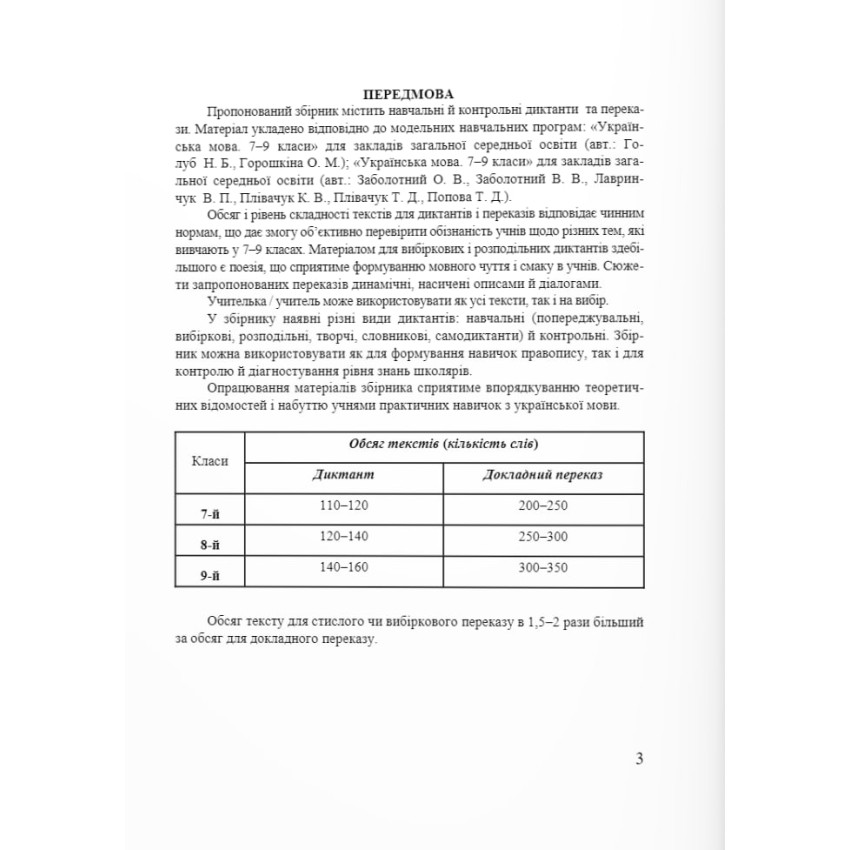 Збірник диктантів і переказів з української мови. 7-9 класи